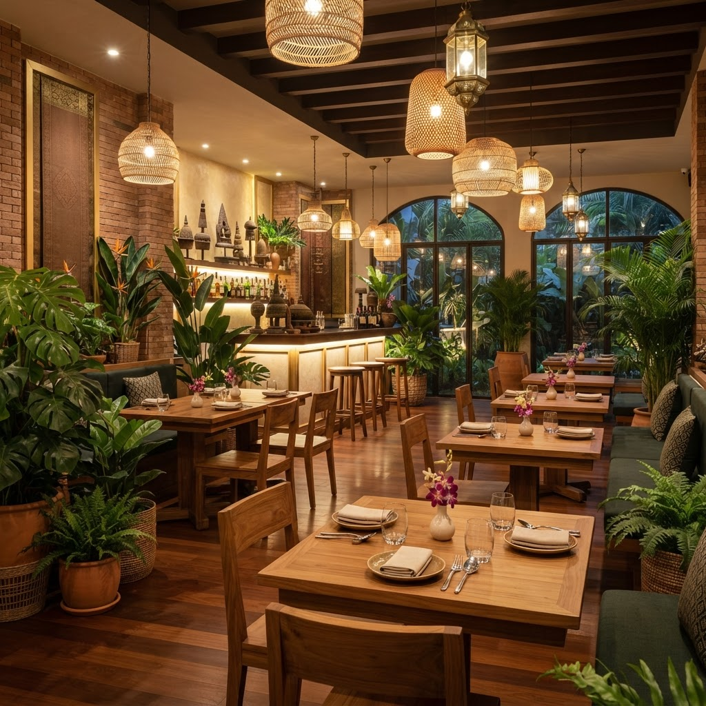 Warm, welcoming interior of the Fat Boy Thai dining room in Cremorne